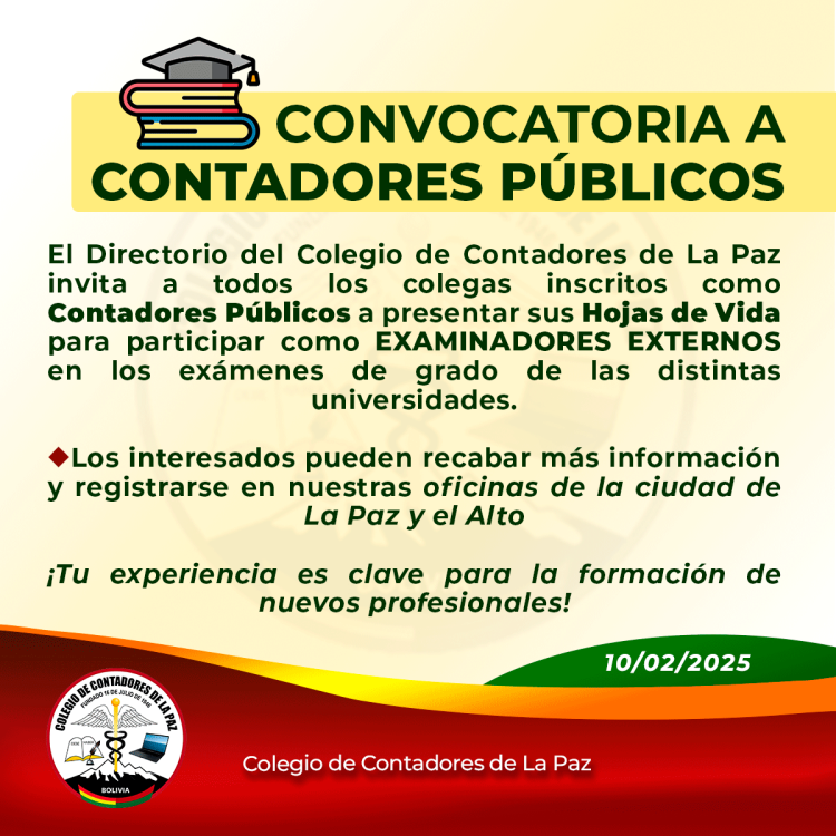 Convocatoria para Contadores Públicos